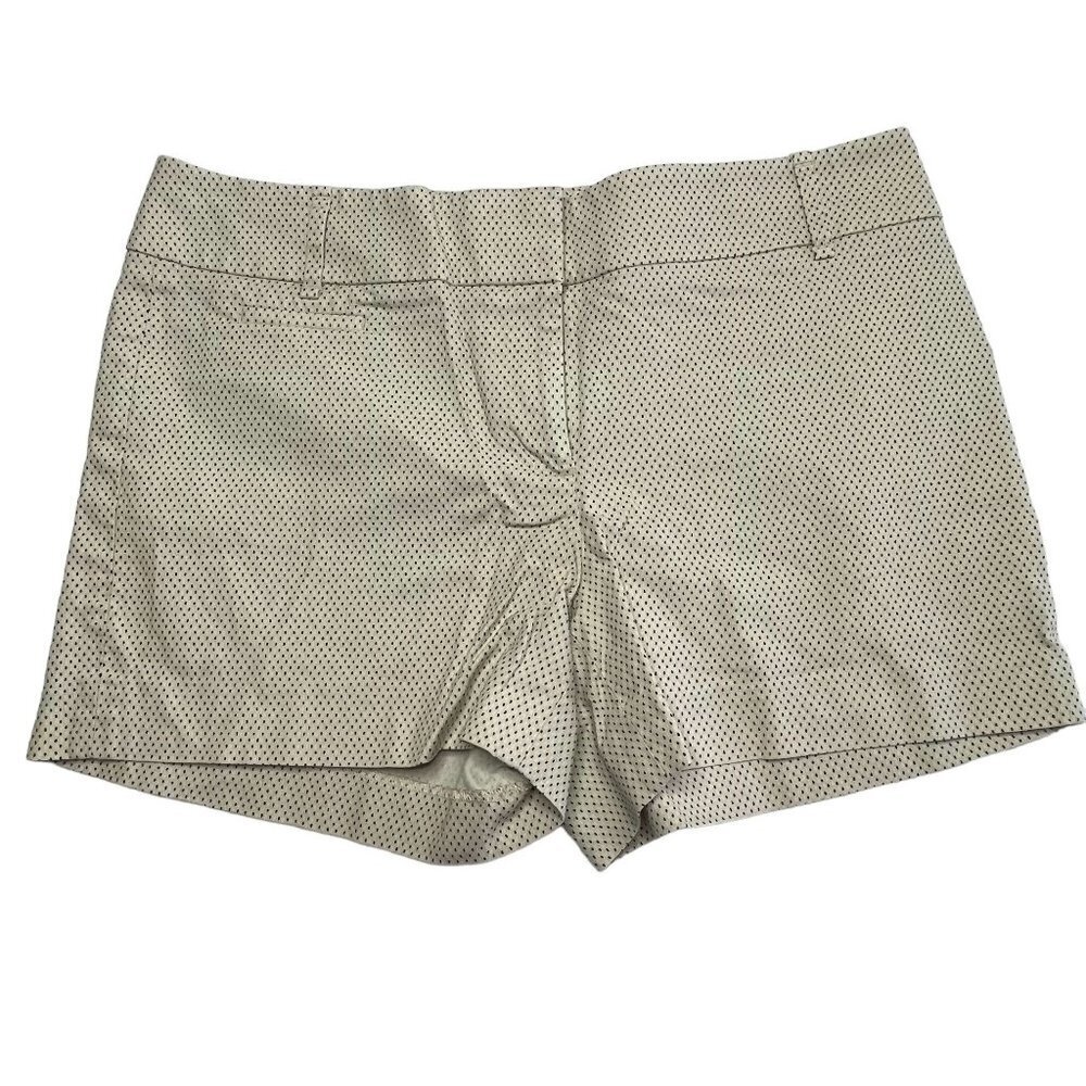 LOFT Ann Taylor Chino Short Khaki Black Dotted Cotton Size 6‎